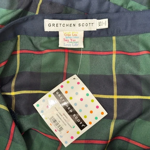 NEW ✨ GRETCHEN SCOTT ipanema skirt in green plaid size XS - Picture 7 of 11